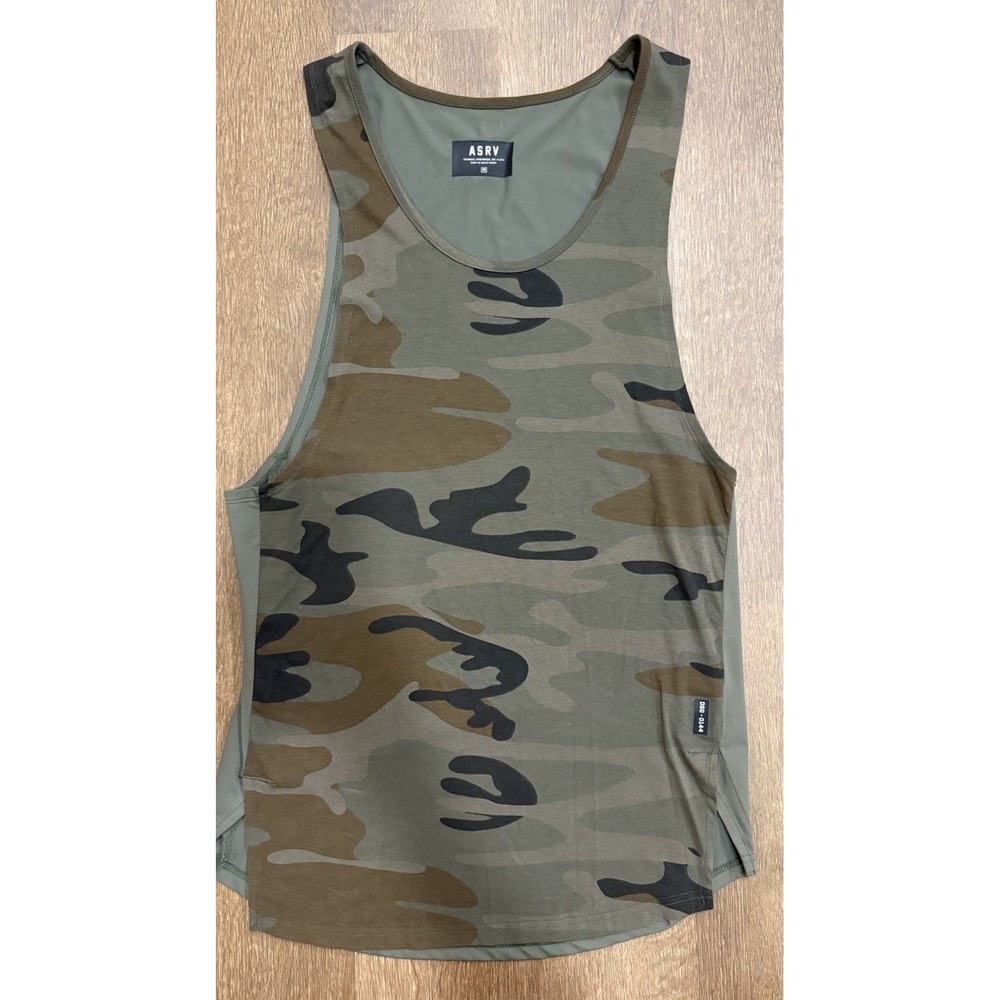 ASRV Mens Camo Training Workout Tank Top Size Small Green DSG-0144